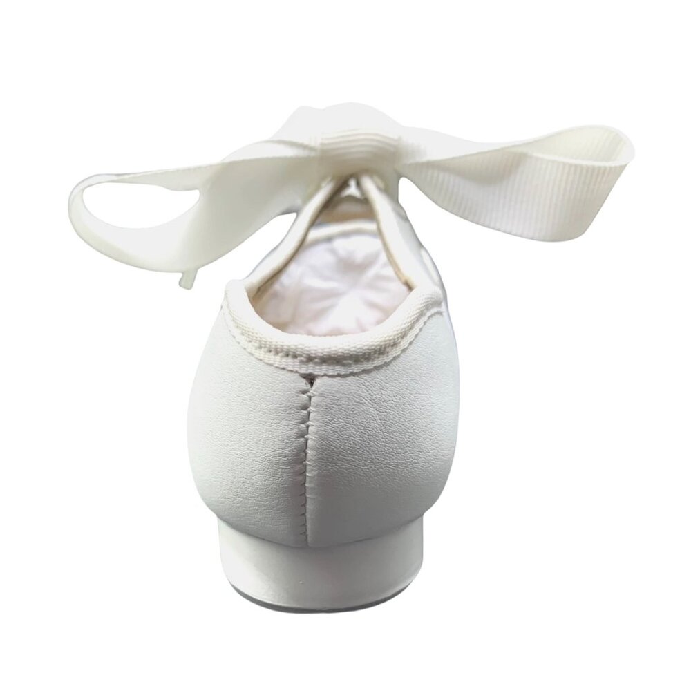Capezio Jr. Tyette 625 White Tap Shoes Tie Bow Dance New Recital Performance - Picture 5 of 7